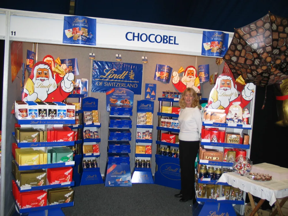 The Chocobel trade stand displaying the Lindt of Switzerland range