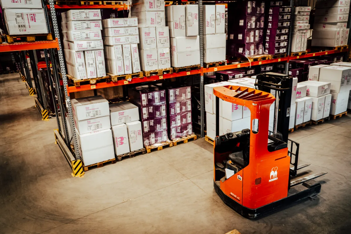 Pallet racking inside the Deliver and Store cold store at Deception Bay